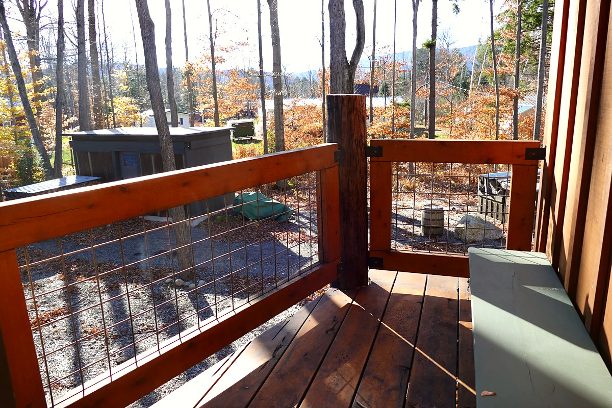 Mountain views from the private balcony with autumn foliage